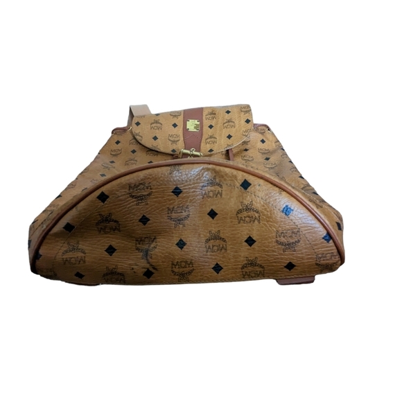 Vintage MCM Visetos Large Brown Logo Drawstring Backpack COA Authenticate First main image 15